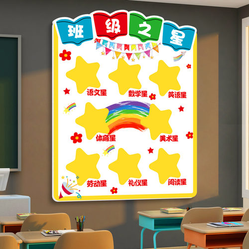 中小学班级之星文化墙贴纸评比栏氛围布置教室楼梯墙面装饰挂壁画