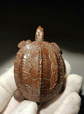 实心纯铜乌龟小摆件古玩铜龟小件仿古小铜器铜雕艺手把件紫铜茶宠