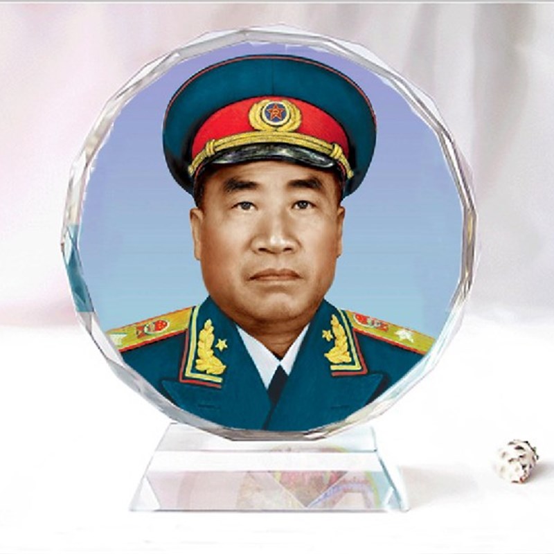 朱德水晶像模型居家车载办公室摆件台 创意生日礼物纪念工艺品