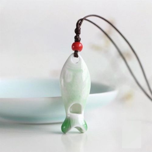 古风简约小鱼毛衣炼 手工陶瓷口哨项链同学情侣闺蜜礼品生日礼物