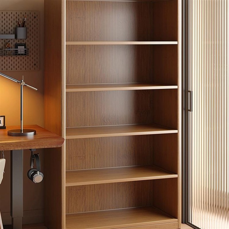 置物架一体靠墙书架落地置物一体靠墙窄柜子简易储物柜收纳展示柜