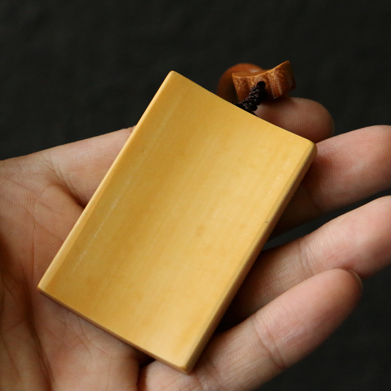 精品名家戚挺飞纯手工雕刻祥云老玉竹手牌竹雕文玩小挂件竹制把玩