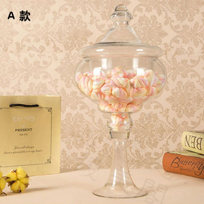 糖果罐玻璃创意欧式茶叶罐摆件水晶玻璃糖果罐带盖糖果装饰品摆件