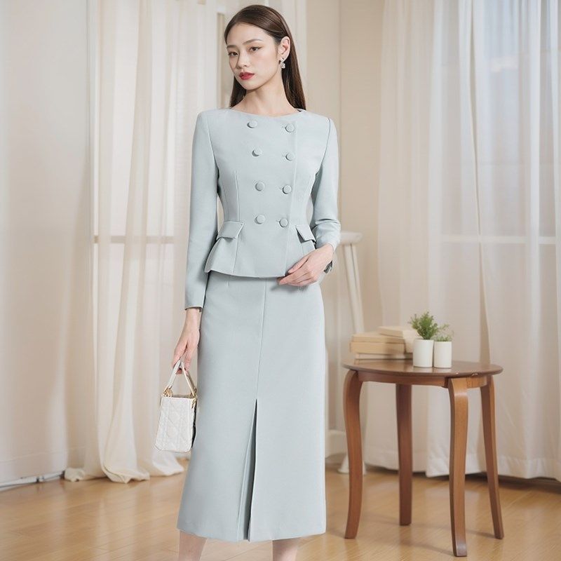 菲特天琪春秋高端西装职业套裙修身显瘦气质医美经理正装工作服女
