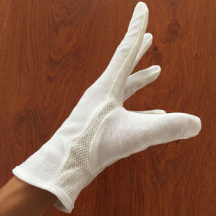 10双包邮作业点塑手套品质管理礼仪司机开车防滑劳保手套触屏白布