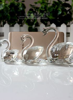 手机店眼镜珠宝水晶天鹅柜台装饰品摆件创意婚庆拍摄道具小摆件