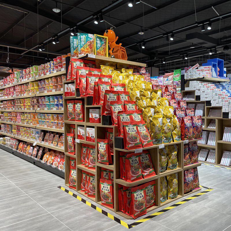 超市陈列木盒子木箱木质自由展示架木框六边形美陈情景道具