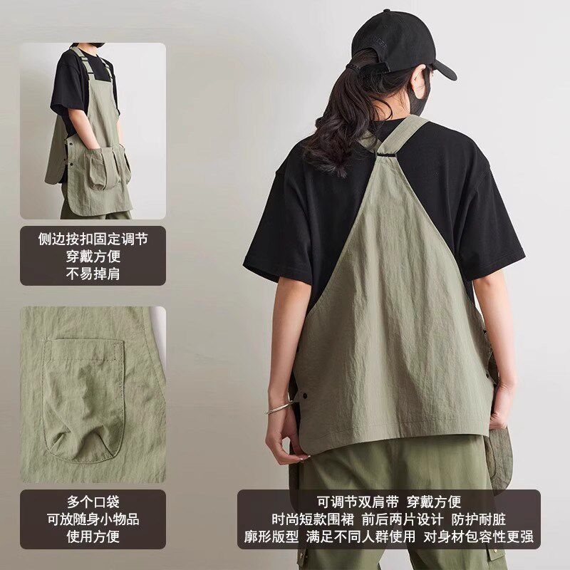 夏季薄款防水围裙定制印字烘焙餐饮专用理发师咖啡厅服务员工作服