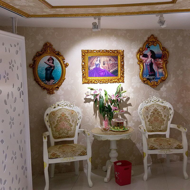 欧式复古婚礼相框件金色拍照道具婚庆布置装饰婚房客厅大画框