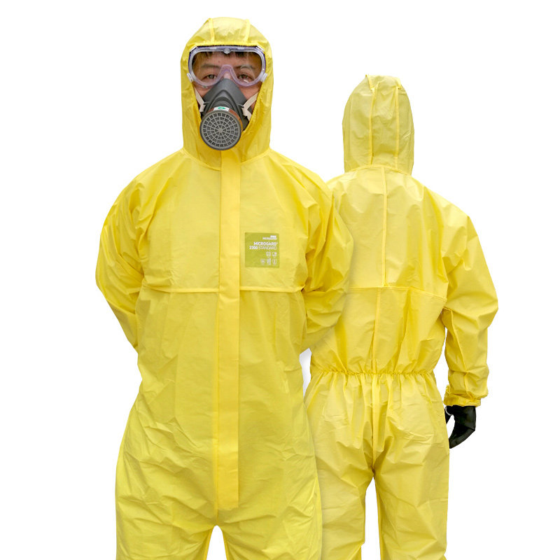 防护服连体全身轻型生化防尘耐酸碱化学工作服化工喷漆实验防化服