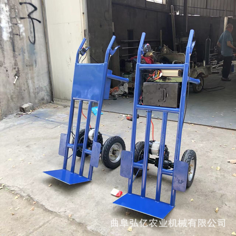 工地用电动灰斗平板车48V双轮手推鸡公车粮食面粉搬运车果园运输