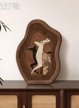 【全国包邮】中古风桌面件装感饰画斗柜玄关术床头柜摆台复古艺小