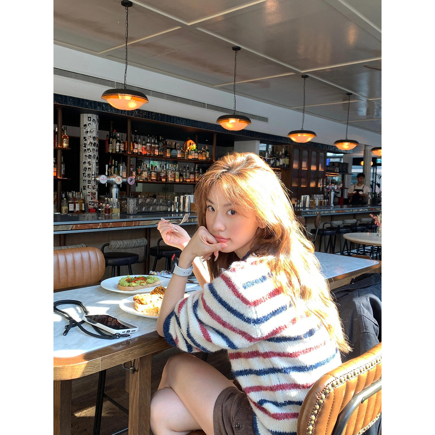 韩系慵懒风多巴胺撞色条纹针织衫女2026春季新款宽松显瘦圆领上衣,女装/女士精品,毛针织衫,淘宝优惠券,粉丝福利购,淘宝优惠卷