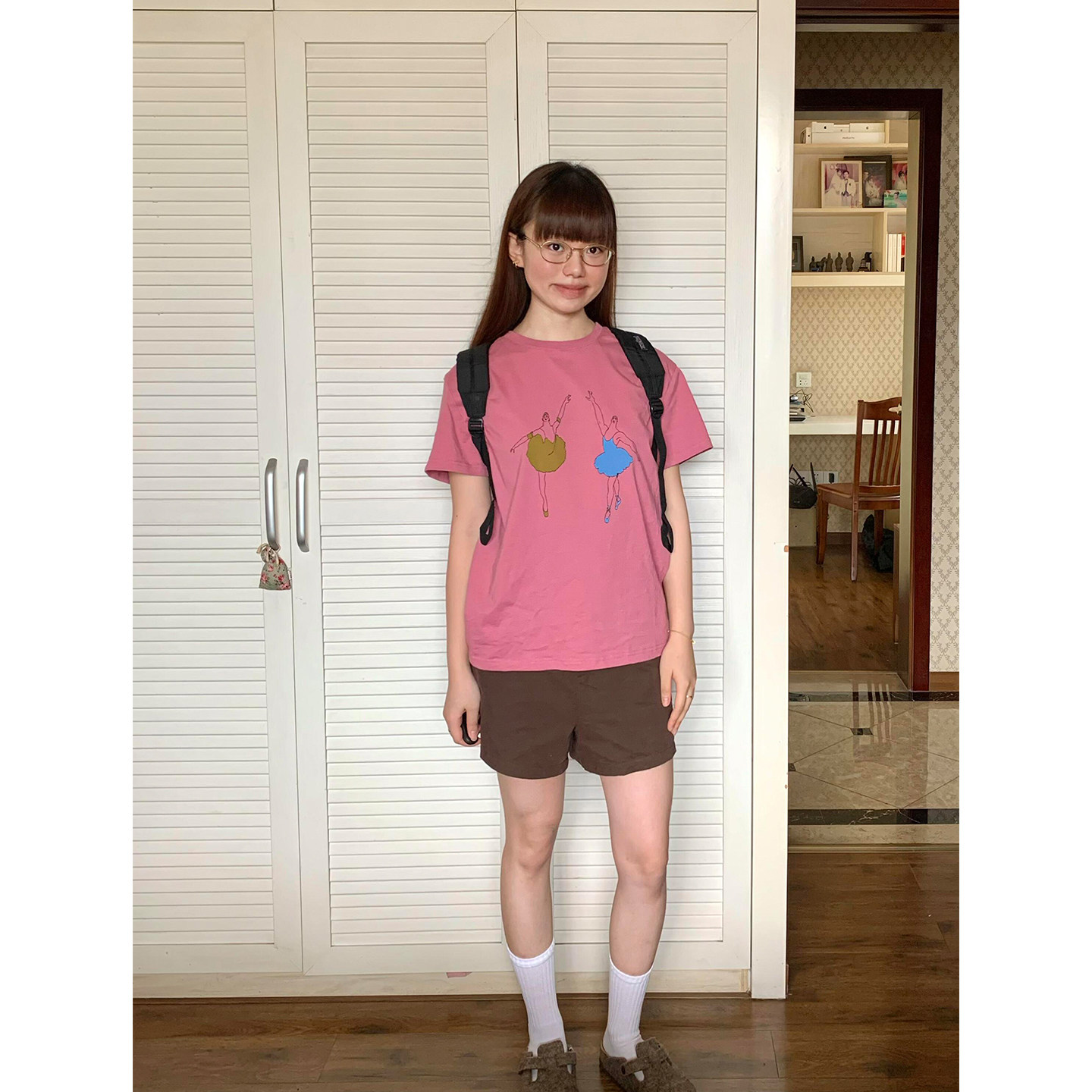 韩系减龄慵懒风卡通印花圆领T恤2026新款休闲百搭香芋粉短袖上衣,女装/女士精品,T恤,淘宝优惠券,粉丝福利购,淘宝优惠卷