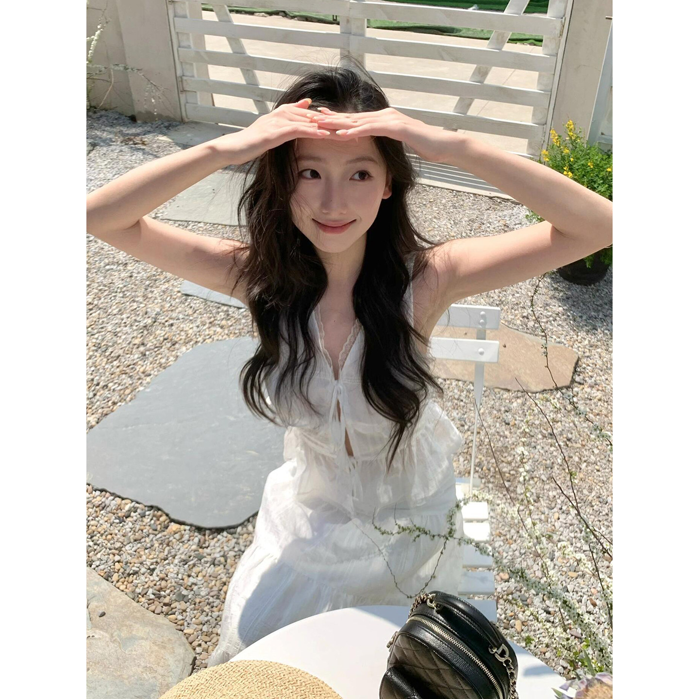 减龄甜美风设计感绑带无袖背心上衣2026新款蕾丝花边半身裙两件套,女装/女士精品,时尚套装,淘宝优惠券,粉丝福利购,淘宝优惠卷