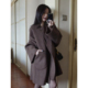 新款 韩系高级感双排扣款 宽松显瘦毛呢外套女冬季 中长保暖呢子大衣