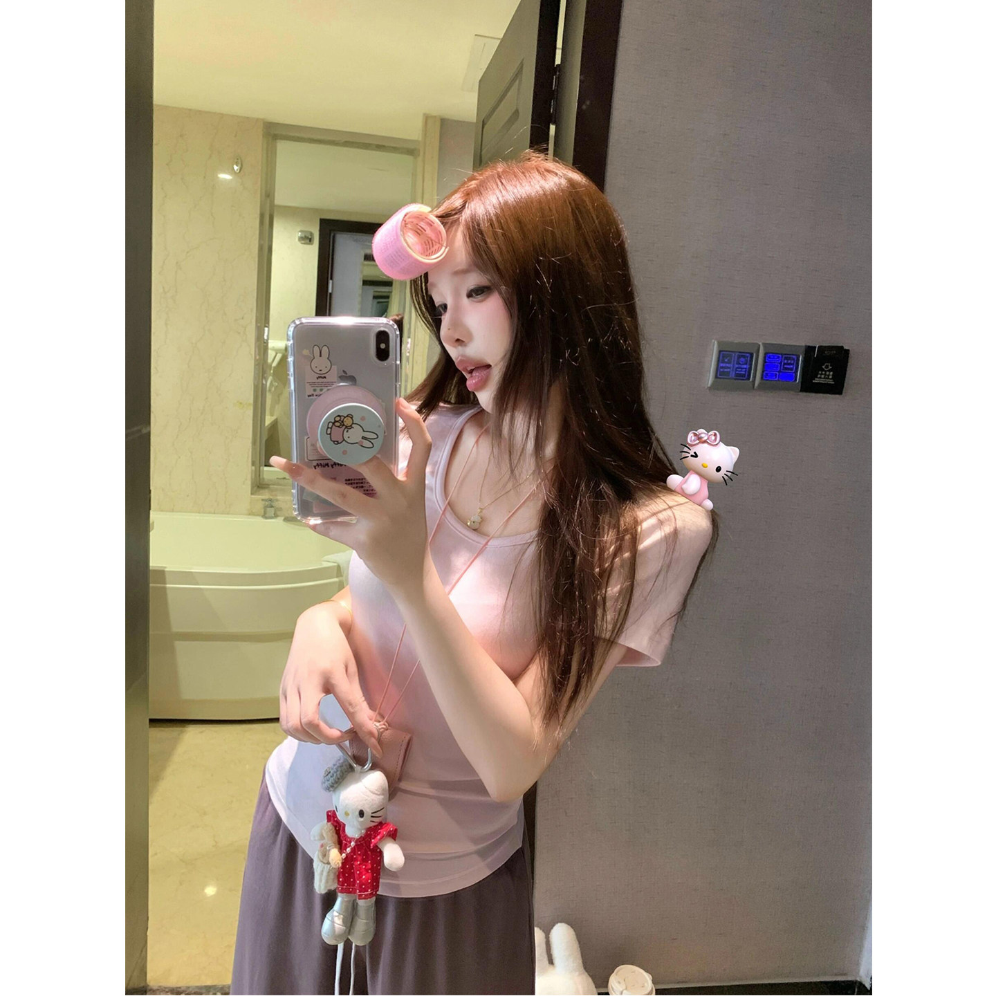 温柔风简约粉色套头圆领正肩短袖T恤2026春夏新款减龄感显瘦上衣,女装/女士精品,T恤,淘宝优惠券,粉丝福利购,淘宝优惠卷