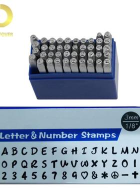 供应钢号码钢字码数字钢印钢字字母头42PCS美式花体