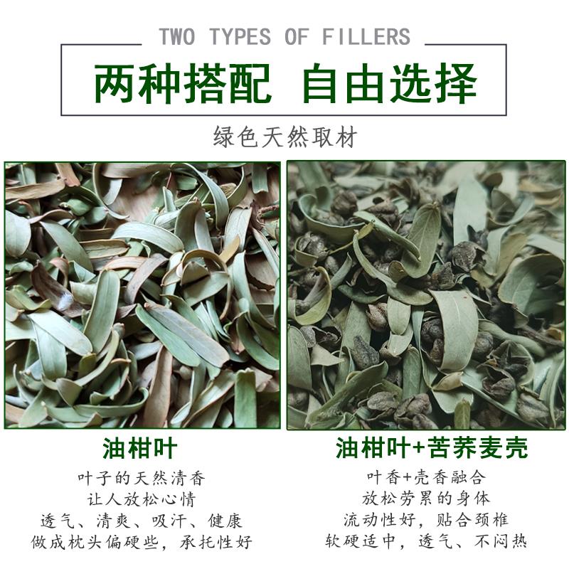 天然纯长方形油柑叶枕 含牛甘果叶与荞麦填充单枕 舒适夏凉枕头