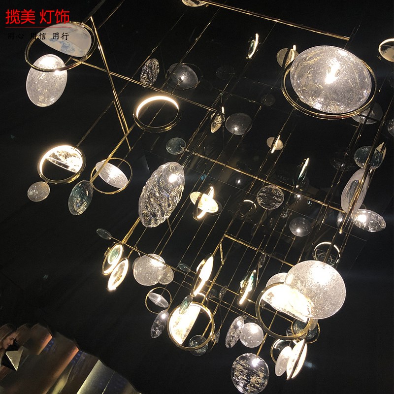 酒店装饰玻璃空心球空中创意吊饰 吊顶装饰泡泡球挂饰大吊灯