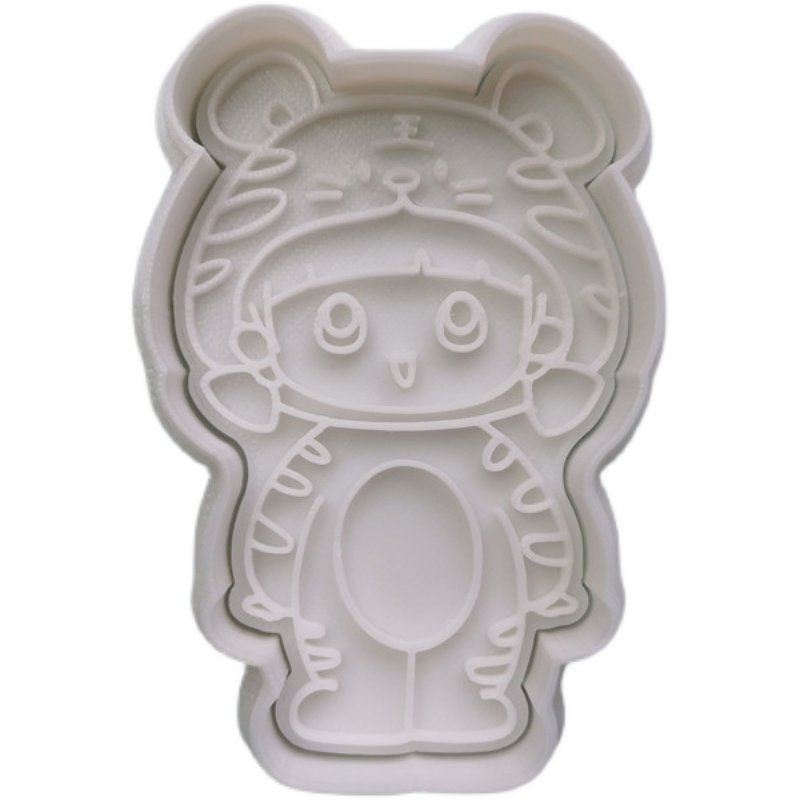 唇糕糕老师222新年糖霜饼干模具家用烘焙卡通虎年曲奇印模按压式