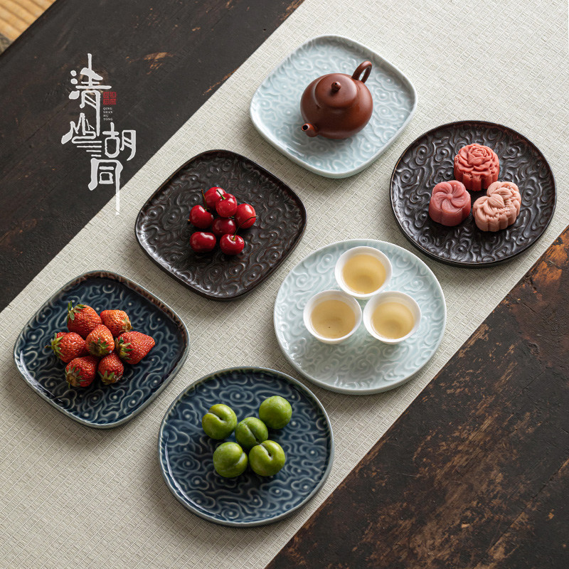 山胡同复古果盘茶点盘客厅茶桌点心零食盘茶具壶承