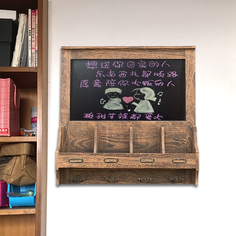 复古做旧店铺壁挂式架小黑板电表箱装饰遮挡箱留言板
