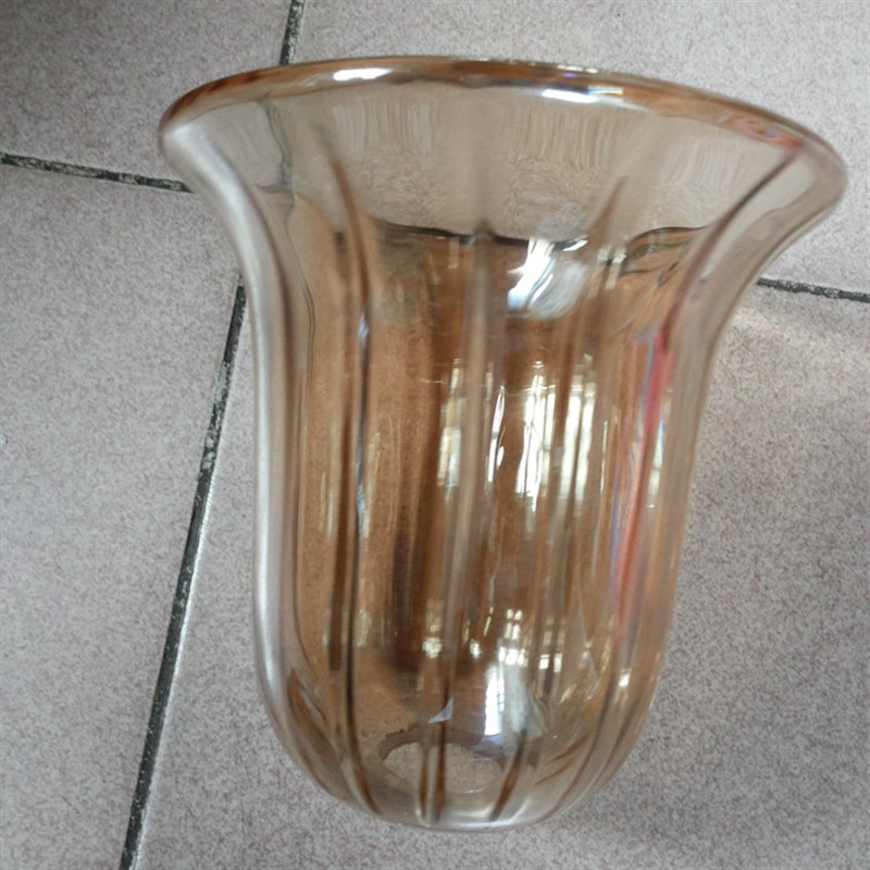 欧式灯具吊灯透明玻璃灯罩适合E27灯座带竖条纹玻璃灯罩DIY灯具配