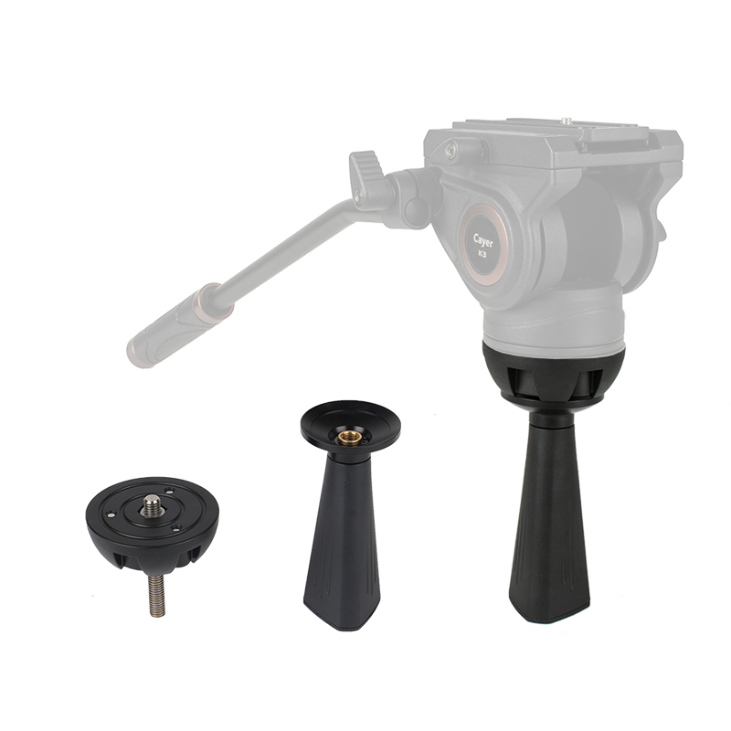 三脚架转接器65mm75mm碗口转平口云台通用球碗转换器水平调节器