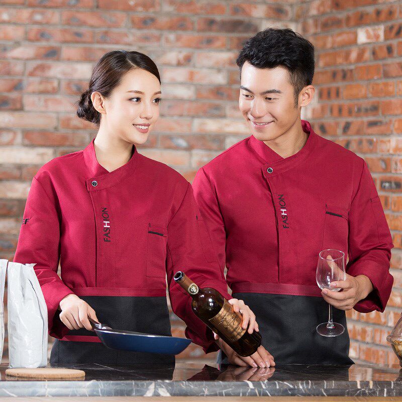 厨师工作服秋冬男女长袖秋冬款餐饮后厨厨艺快餐厅厨房包子铺工装