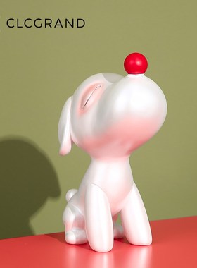 创意艺术小狗摆件高级感客厅桌面玄关电视柜装饰摆设新居乔迁礼品