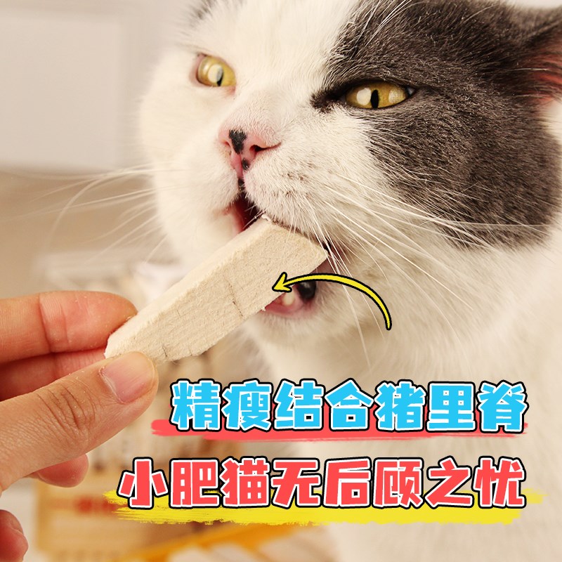 噜米猪里脊冻干猫零食磨牙洁齿肉干宠物猫咪纯肉原切猪肉冻干猫粮