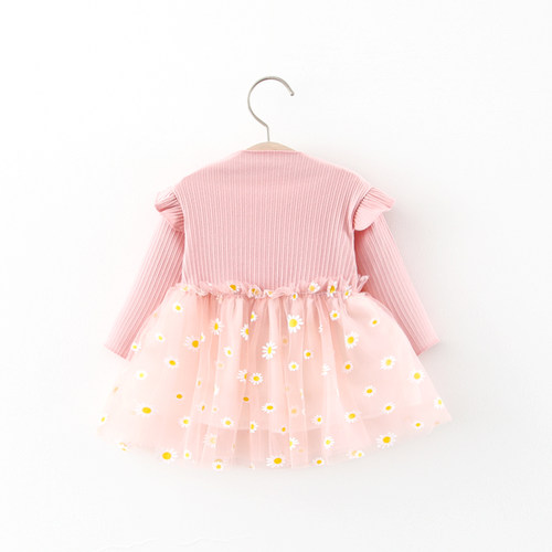 婴幼儿女童春秋连衣裙长袖纱裙蓬蓬裙女宝宝1-2-3岁4公主裙洋气潮