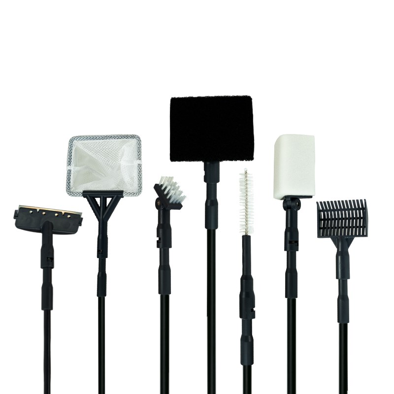 鱼缸清理清洁工具七合一套装小型除藻除污垢无死角刷子擦缸壁