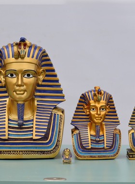 埃及人物法老头像雕塑工艺品博物馆家居玄关装饰酒柜图坦卡蒙摆件