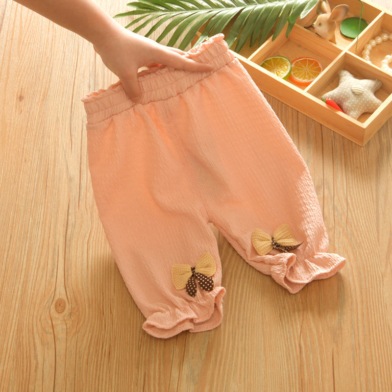 女童夏季防蚊裤2023新款婴儿0-1-2-3岁4小宝宝夏装宽松七分裤童装
