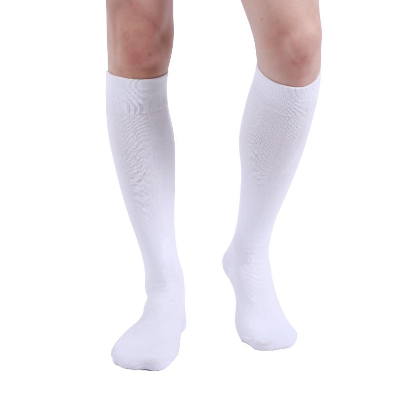 白色纯棉袜子男秋冬加厚高筒长筒及膝春秋季膝盖长袜白色棉袜防臭