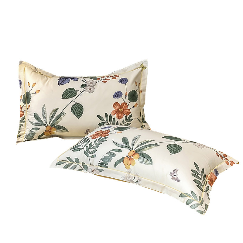 100支长绒棉贡缎全棉枕套纯棉信封单人枕头套单只装枕芯套48X74cm