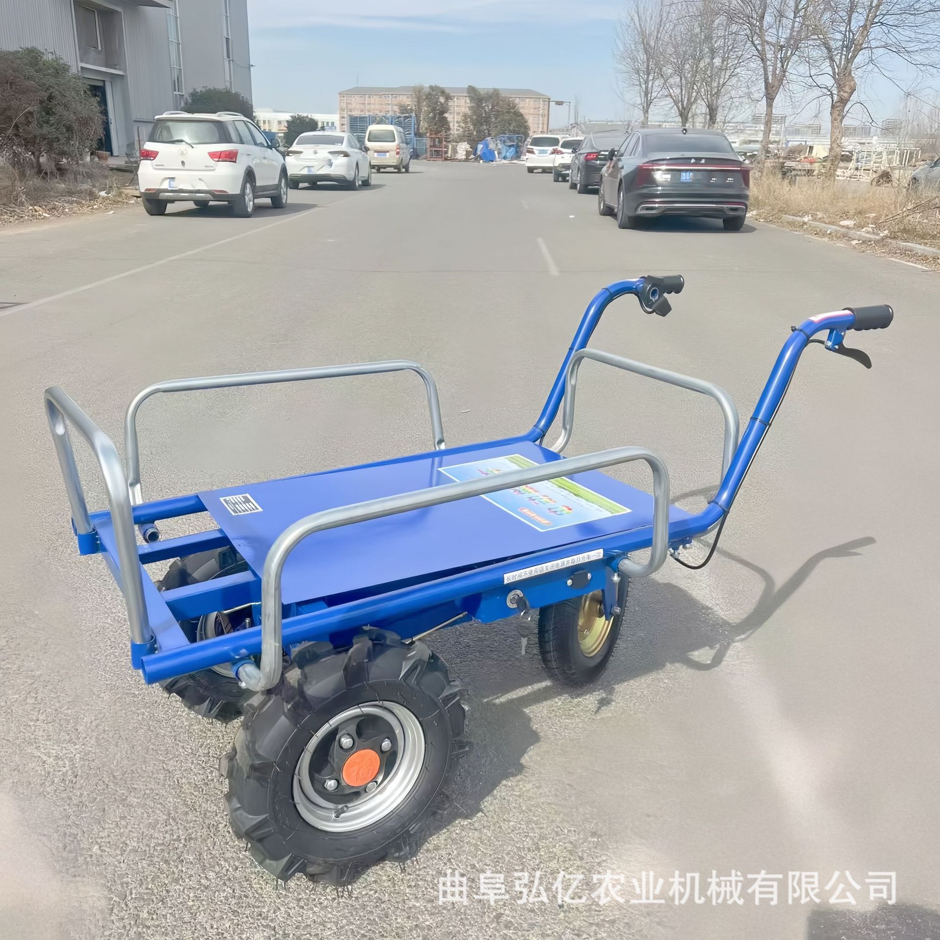 小型电动手推车48V老人手推运输平板车大功率独轮山地爬坡老虎车