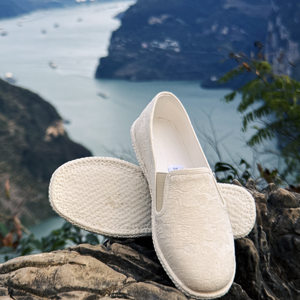 三峡步步升手工布鞋女千层底传统白色老北京青中老年春秋休闲单鞋