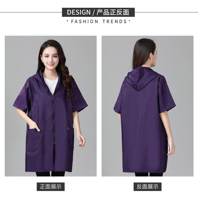 罩衣工作服薄款短袖防油防水围裙厨房罩衣女家用成人女夏季外穿图片