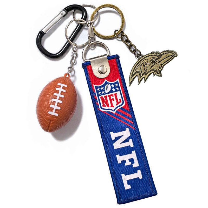 巴尔的摩乌鸦堪萨斯酋长新奥尔良圣徒橄榄球队钥匙扣挂件球迷饰品
