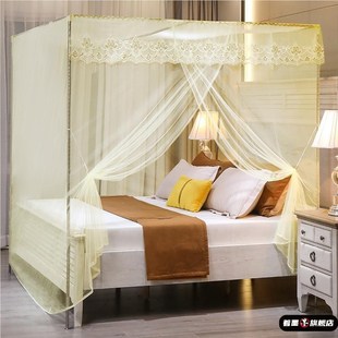 1米2床蚊帐1米8大床1米5家用老式卧室学生宿舍单开门加密落地支架