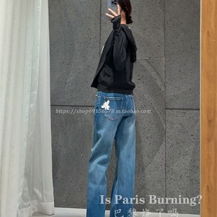 女 高腰显瘦显腿长大直筒牛仔裤 穿过我家牛仔裤 不会看别家一眼