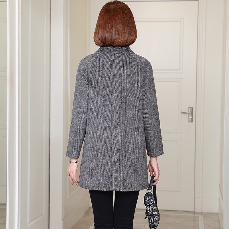 双面羊毛大衣女2024秋冬新款高级感小个子休闲宽松羊毛呢外套西服