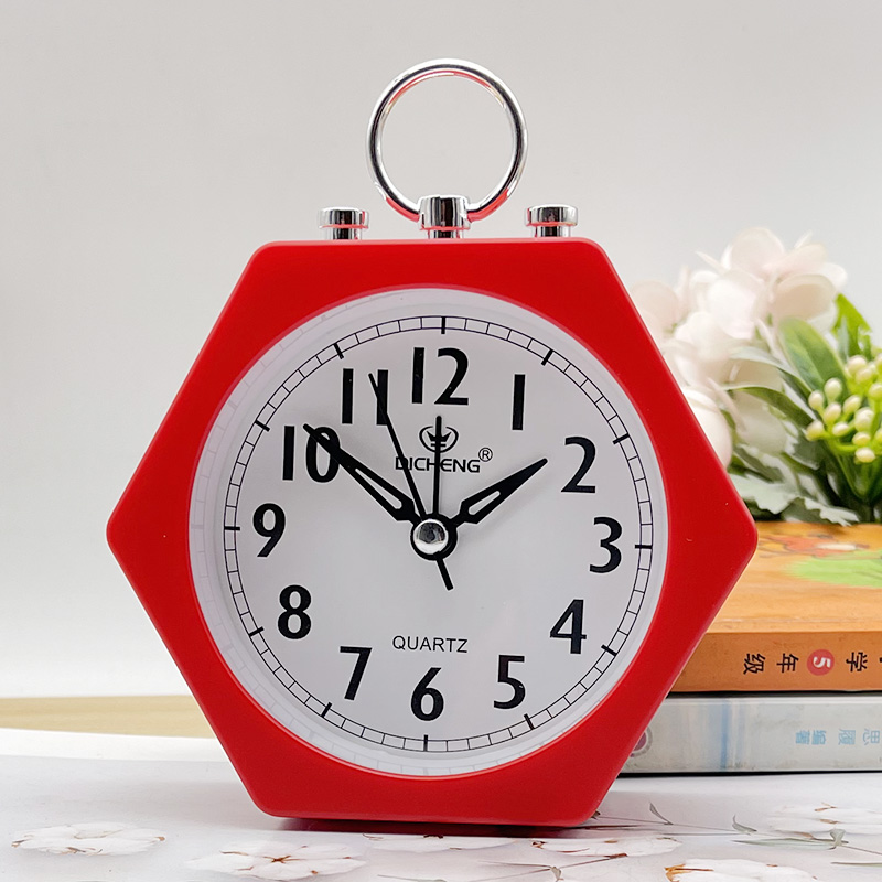 数字菱形静音闹钟学生宿舍简约儿童卧室挂墙书桌床头个性懒人钟表