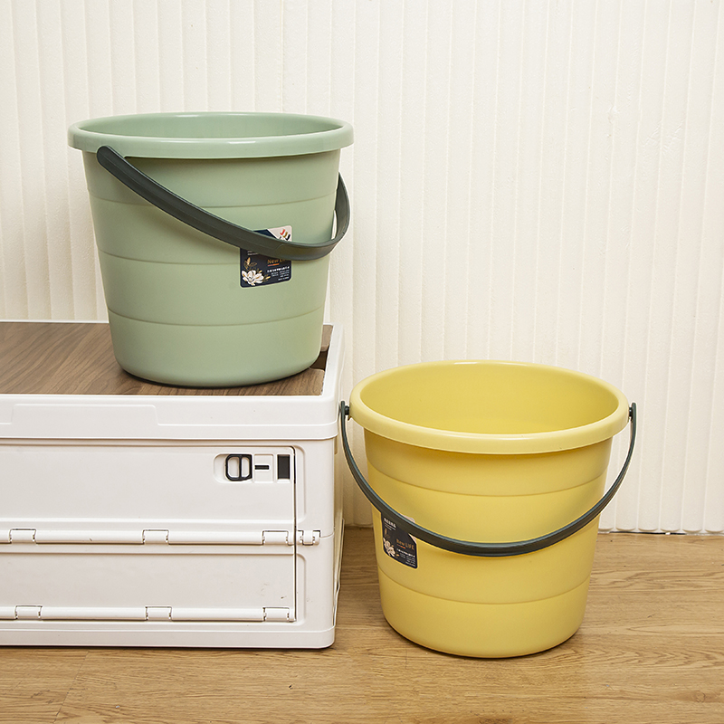 新款加厚平盖塑料手提磨砂无盖水桶学生宿舍家用红黄蓝绿色5-20升