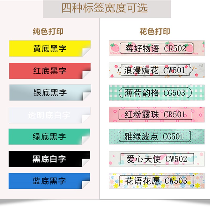 科馨诚标签打印机色带6 10 12mm不干胶标签纸HK1290 7800网线线缆