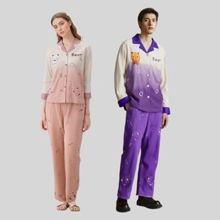 一二布布情侣睡衣春秋纯棉2024新款冬长袖家居服套装可爱卡通周边