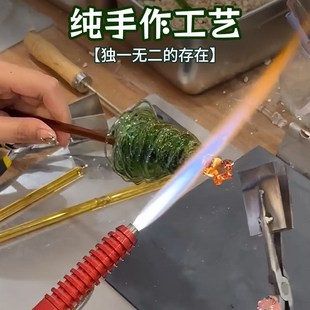 圣诞装饰节日氛围琉璃圣诞树个性创意彩玻璃桌面场景布置拍照道具